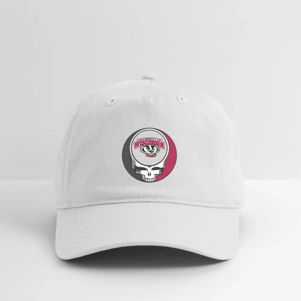 University of Wisconsin Grateful Dead Stealie Dad Hat - white